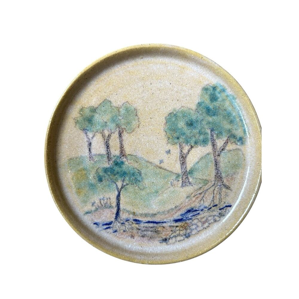 Norma Lathrop Studio Trees Pottery Decorative Plate Signed & Dated 2000 Hawaii - Picture 11 of 13
